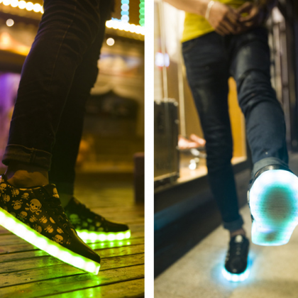 Colorful Glowing Shoes Skull Luminous Fluorescent..