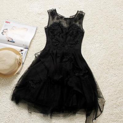 Lace Hand-Embroidered Organza Dress 