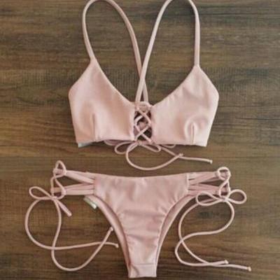 Sexy Women's Pink Swimsuit Bikini