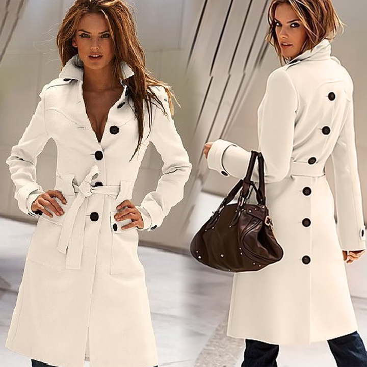 Warm Wool Blend Military Trench Coat