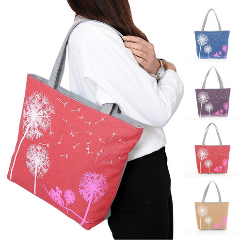 Fashion Dandelion Canvas Bag Flowers Women Handbag Shoulder Bags Women Messenger Bags